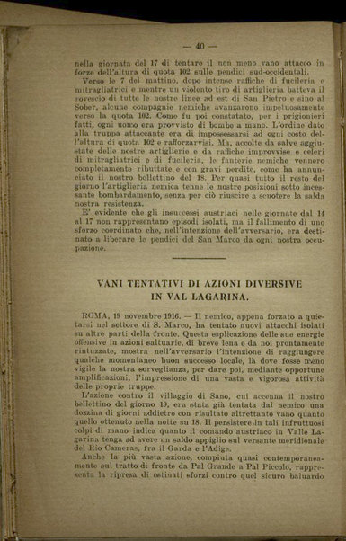 Il diario della nostra guerra : bollettini ufficiali dell'esercito e della marina